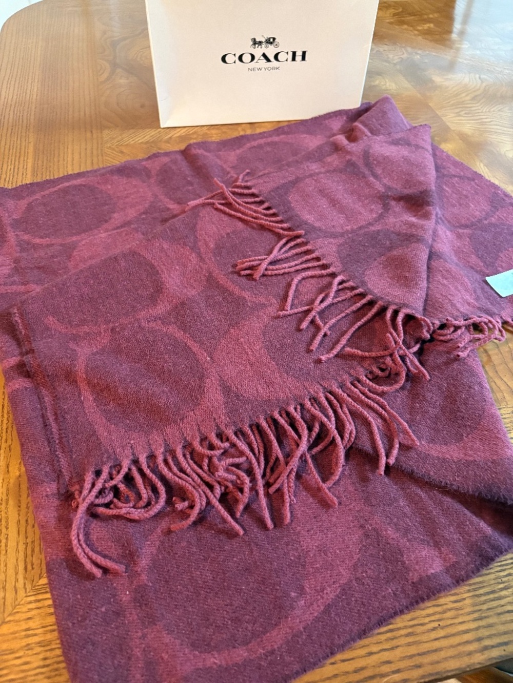 Coach Made in Italy Shawl Made of Wool, Silk, Angora and Cashmere